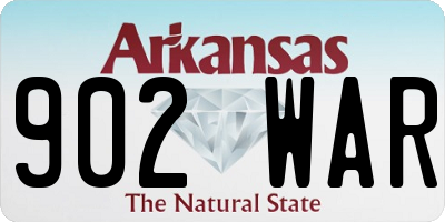 AR license plate 902WAR
