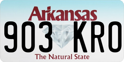 AR license plate 903KRO