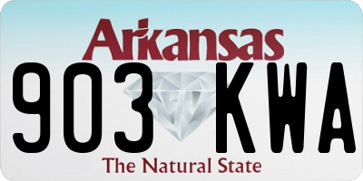 AR license plate 903KWA