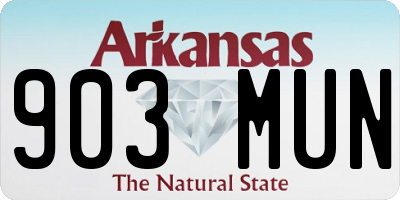 AR license plate 903MUN