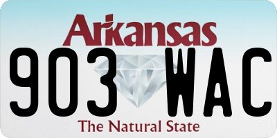 AR license plate 903WAC