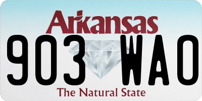 AR license plate 903WAO