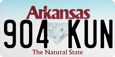 AR license plate 904KUN