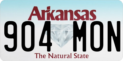AR license plate 904MON