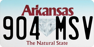 AR license plate 904MSV