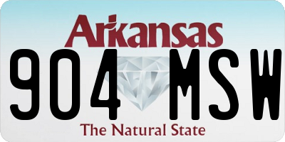 AR license plate 904MSW