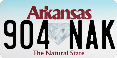 AR license plate 904NAK