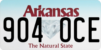 AR license plate 904OCE