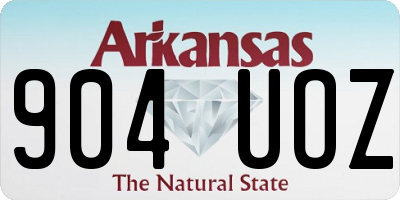 AR license plate 904UOZ