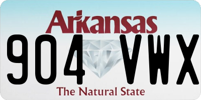AR license plate 904VWX