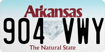 AR license plate 904VWY