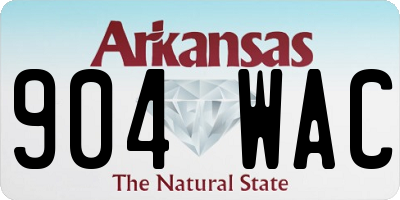 AR license plate 904WAC