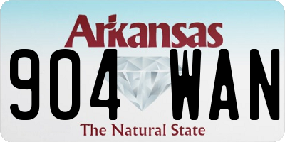 AR license plate 904WAN