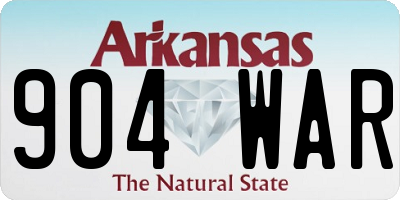 AR license plate 904WAR