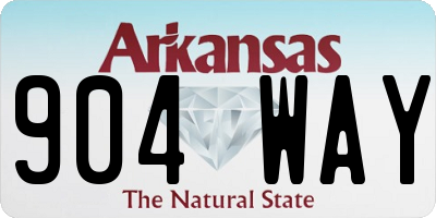 AR license plate 904WAY