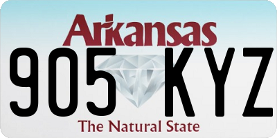 AR license plate 905KYZ