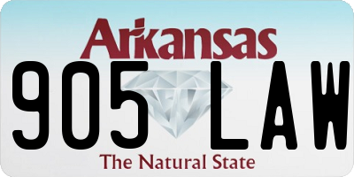 AR license plate 905LAW