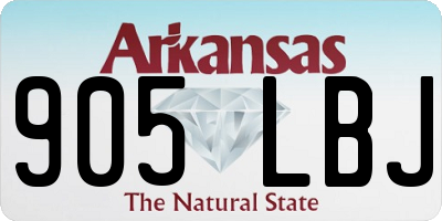 AR license plate 905LBJ