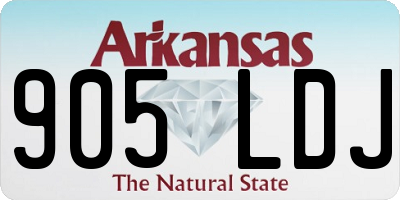 AR license plate 905LDJ