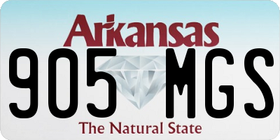 AR license plate 905MGS