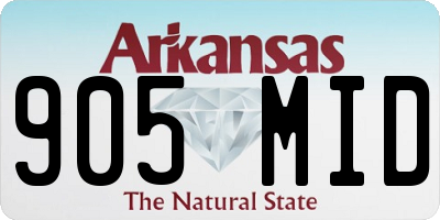 AR license plate 905MID