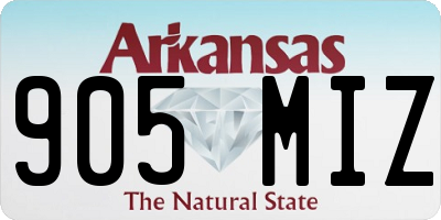 AR license plate 905MIZ