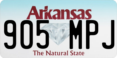 AR license plate 905MPJ