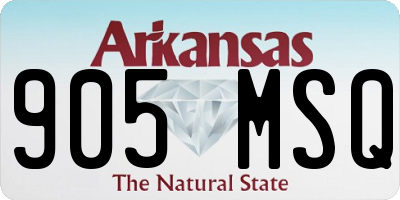 AR license plate 905MSQ