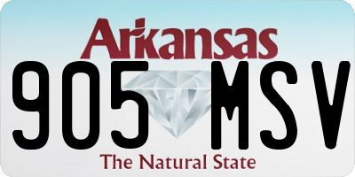 AR license plate 905MSV