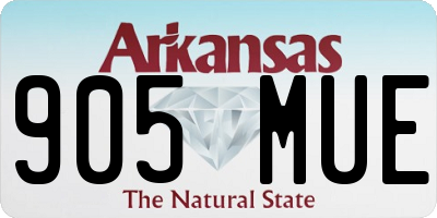 AR license plate 905MUE