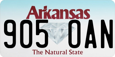 AR license plate 905OAN