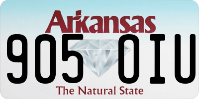 AR license plate 905OIU