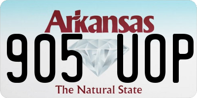 AR license plate 905UOP