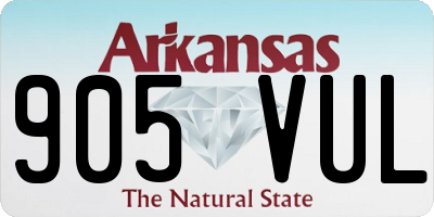 AR license plate 905VUL