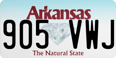 AR license plate 905VWJ
