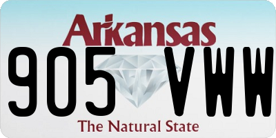 AR license plate 905VWW