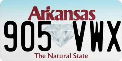 AR license plate 905VWX
