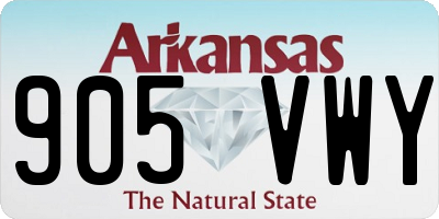 AR license plate 905VWY