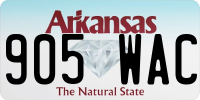 AR license plate 905WAC