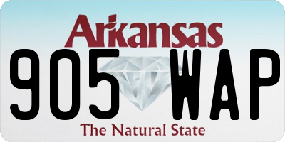 AR license plate 905WAP