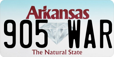 AR license plate 905WAR