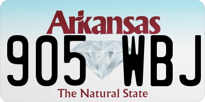 AR license plate 905WBJ