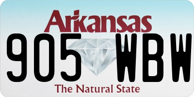AR license plate 905WBW