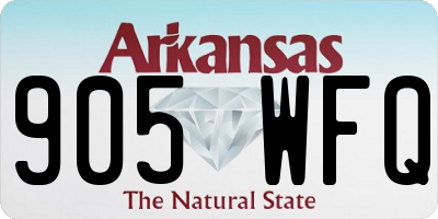 AR license plate 905WFQ
