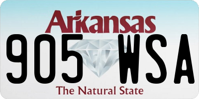 AR license plate 905WSA