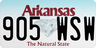 AR license plate 905WSW