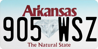 AR license plate 905WSZ