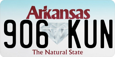 AR license plate 906KUN
