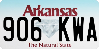 AR license plate 906KWA