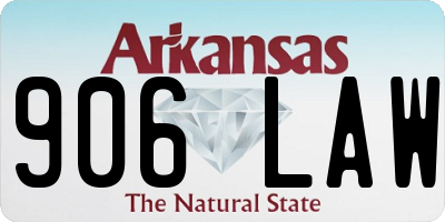 AR license plate 906LAW